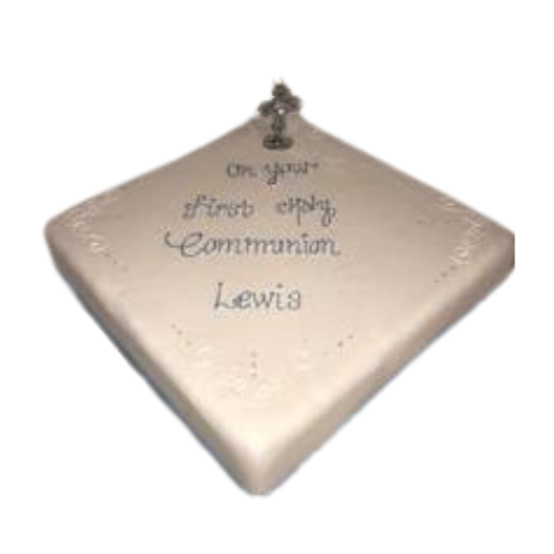 10" Diamond Shaped Christening / Communion Celebration Cake