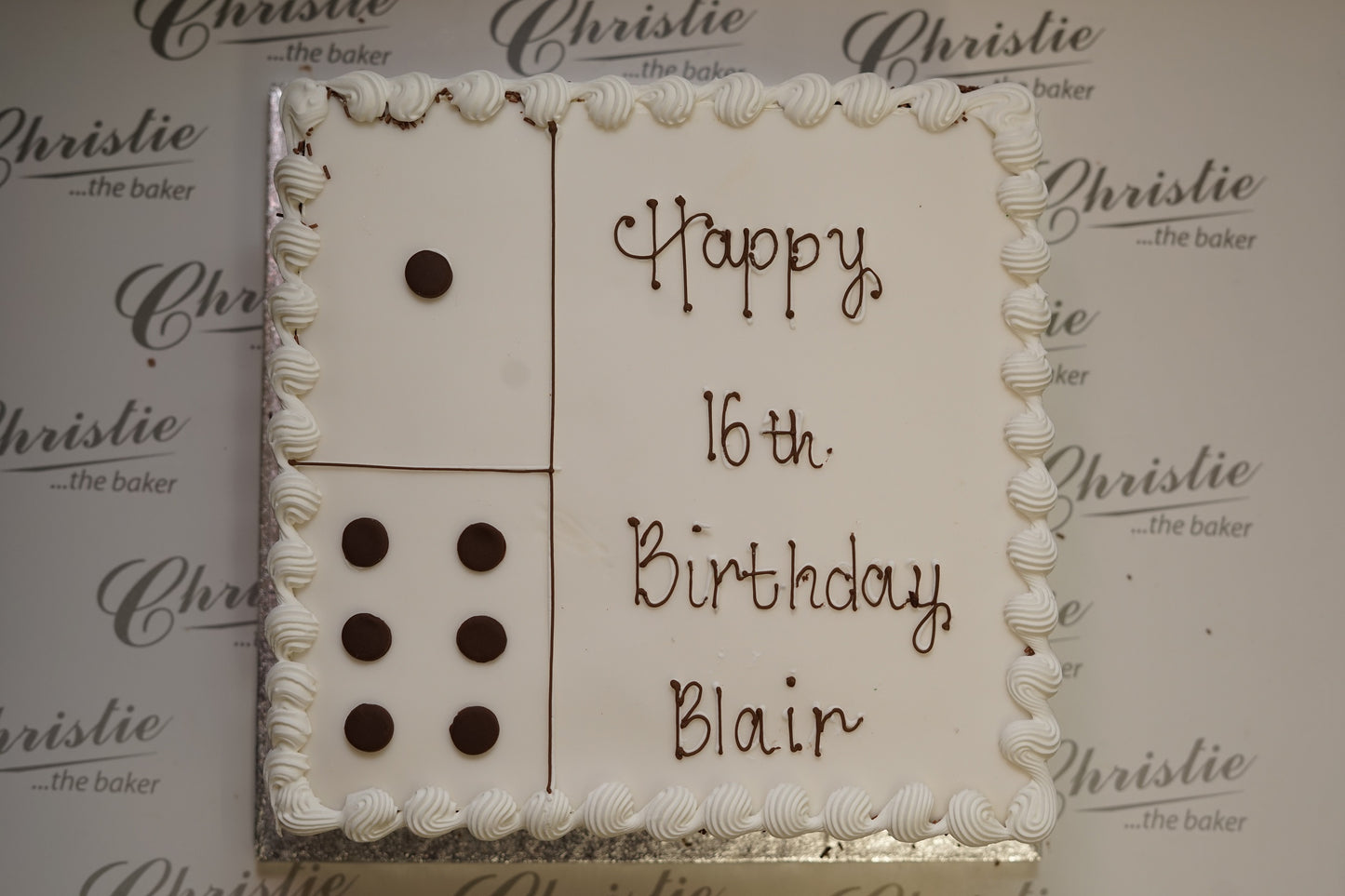 Celebration - 12" Domino Cake - Square