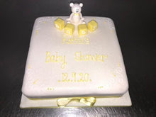 Load image into Gallery viewer, Teddy with Baby Blocks Celebration cake.