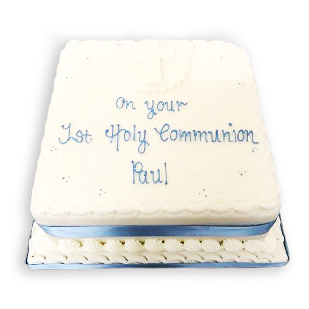 10" Square Christening / Communion Celebration Cake