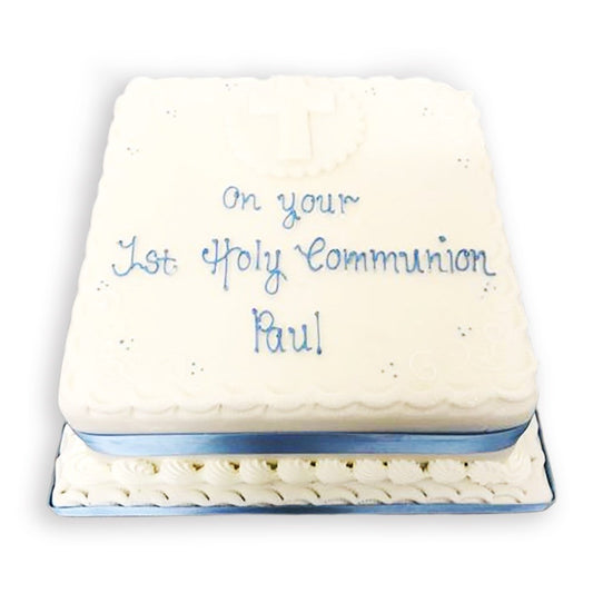 10" Square Christening / Communion Celebration Cake