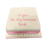 10" Square Christening / Communion Celebration Cake