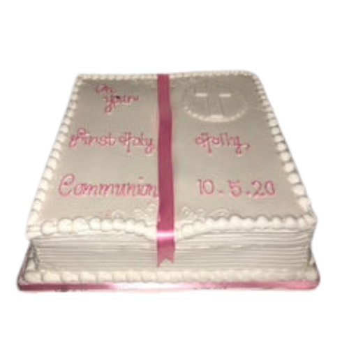 10" Bible Shaped Christening / Communion Celebration Cake