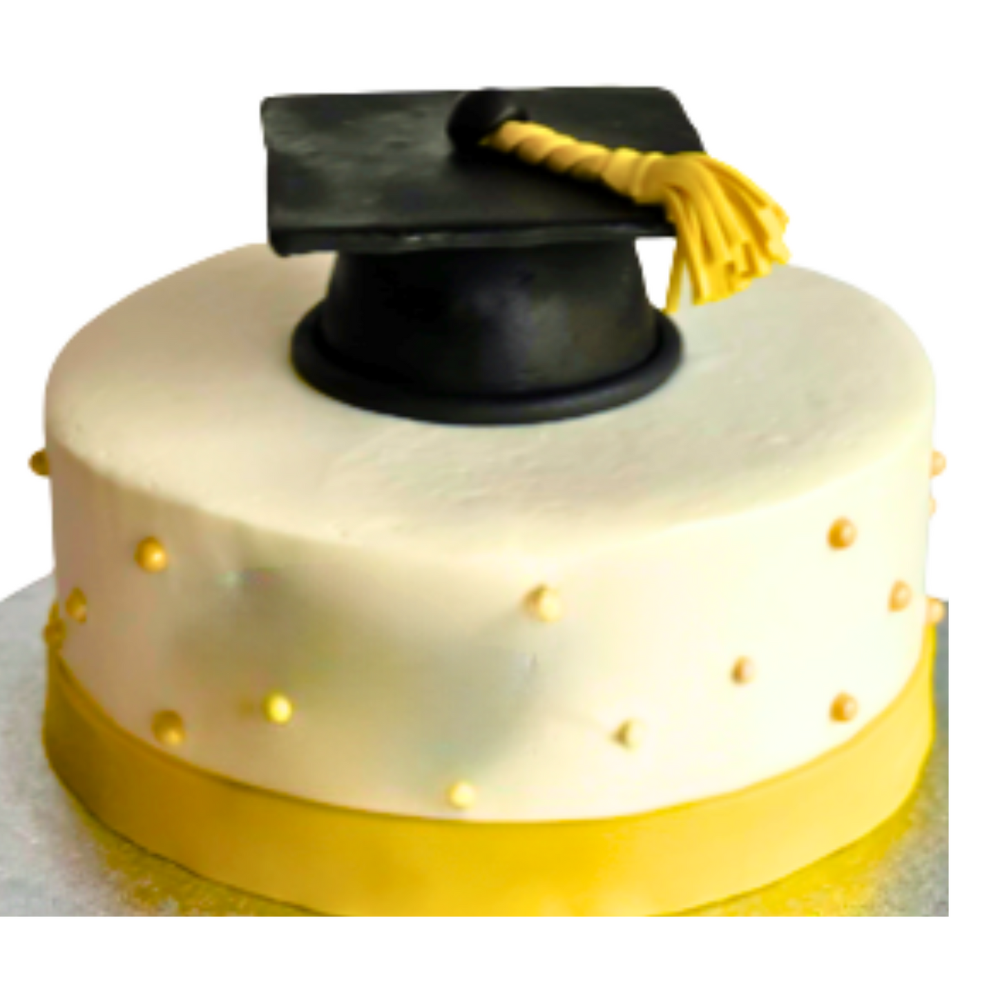 9" Round Graduation Cake with Polka Dots