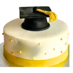 9" Round Graduation Cake with Polka Dots
