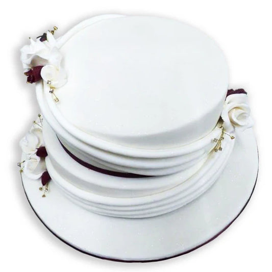 Two Tier Swags and Roses Celebration Cake