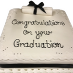 12 " Square Graduation Cake with scroll