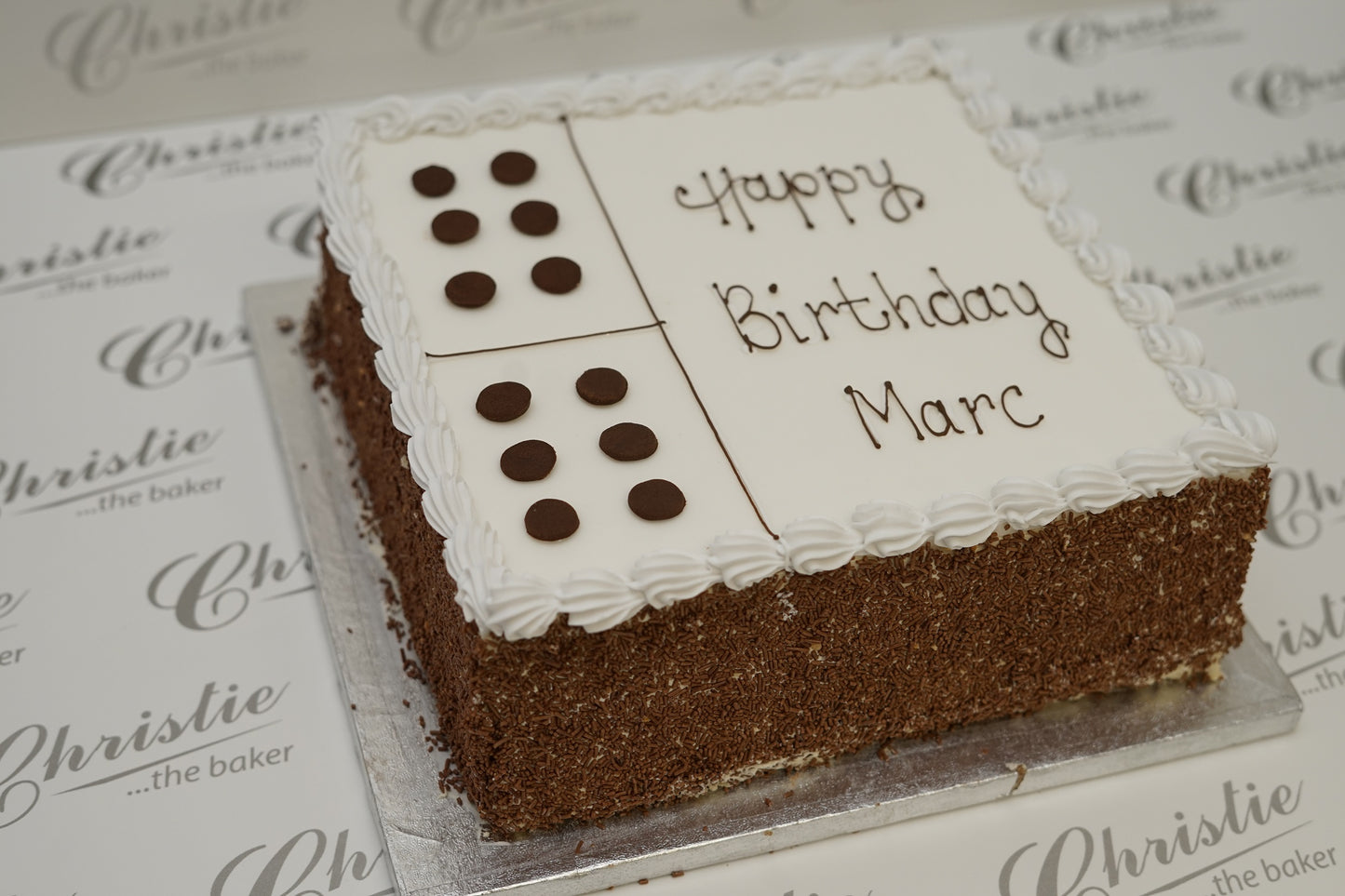 Celebration - 12" Domino Cake - Square